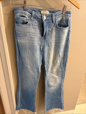 L'AGENCE Light Blue cropped Flare Leg Jeans